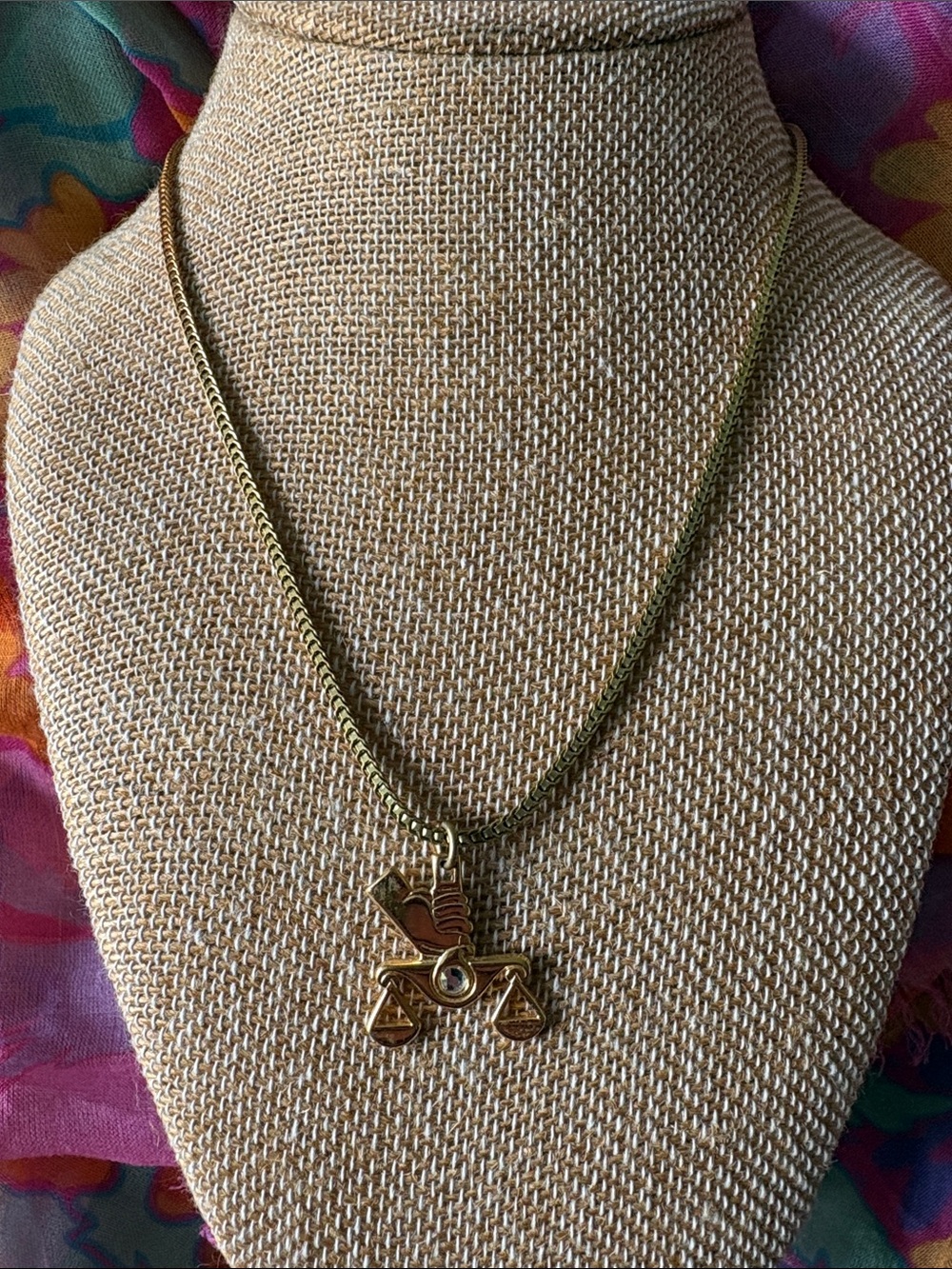 Gold-Tone Justice Scales Libra Pendant Necklace - Gold plated